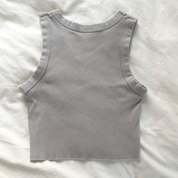 Brandy Melville Taupe Connor Ribbed Crop Tank - Picture 3 of 3